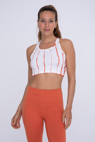 RIBBED TIE DYE SEAMLESS ACTIVE CROPPED TOP